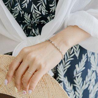 Two-way Metal-bar Chain Bracelet Silver - One Size