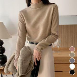 Mockneck Plain Fleece Top