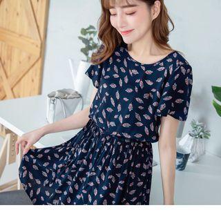Short Sleeve Print Dress