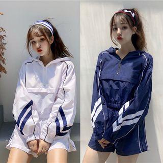 Set: Zip Front Hooded Top + Shorts