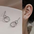 Hoop Alloy Dangle Earring 1 Pair - Earring - With Earring Backs - Silver - One Size