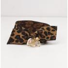Faux Crystal Leopard Print Bow Hair Tie