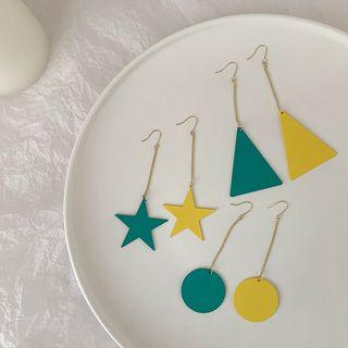 Non-matching Star / Disc / Triangle Dangle Earring