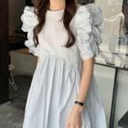 Puff-sleeve Medium Midi Dress