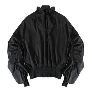 Drawstring Mock Neck Pullover