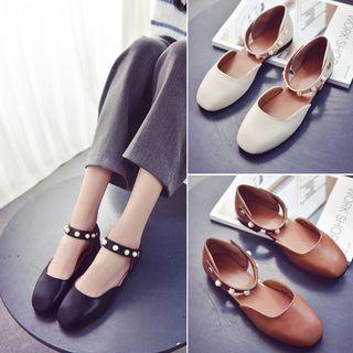 Pearl Ankle Strap Flats