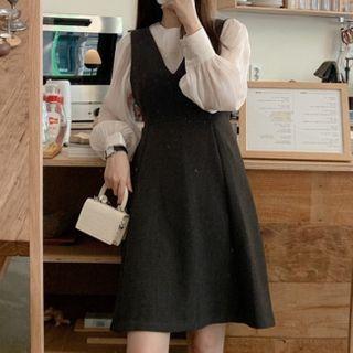 Plain Blouse / Plain Overall Dress / Set