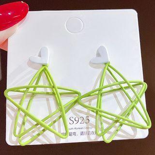 Wirework Star Dangle Earring 1 Pair - Cs090 - Yellow - One Size