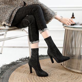 Glitter High Heel Short Boots