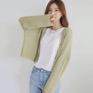 V-neck Oversized Cropped Cardigan