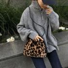 Leopard Patterned Drawstring Bucket Bag