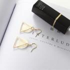 Alloy Triangle Shell Disc Dangle Earring Gold - One Size