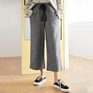 Cropped Wide-leg Pants 8390 - Gray - One Size