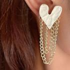 Heart Fringed Chain Drop Earring