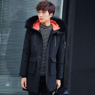Furry Collar Long Padded Coat