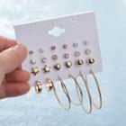 Set Of 12: Earrings (various Designs) Gold - One Size