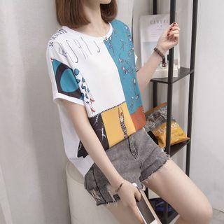 Color Block Print T-shirt