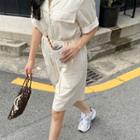 Drawcord Shirtwaist Playsuit