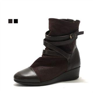 Brushed Fleece Lined Strappy Boots