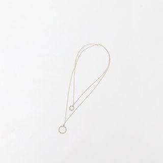 Round Layered Necklace Gold - One Size