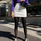 Zip-side Knit Mini Skirt