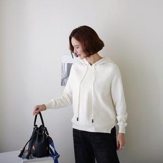 Raglan-sleeve Rib-knit Hoodie