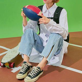 Stitched Oversized Long Shirt