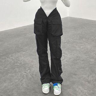 Asymmetrical Waistline Cargo Pants