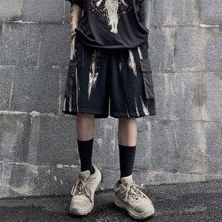 Side-pocket Tie-dyed Shorts