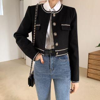 Contrast-trim Flap Padded Jacket