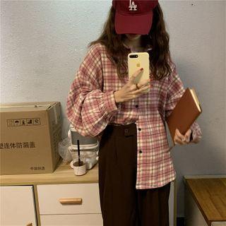 Plaid Long Sleeve Shirt Shirt - One Size