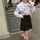 Bow-front Shirt / A-line Skirt