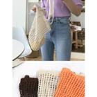 Linen Blend Knit Shopper Bag