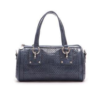 Perforated Boston Bag Dark Blue - One Size