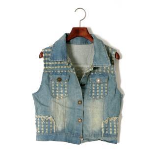 Distressed Denim Vest