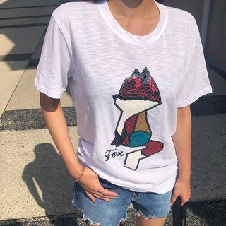 Fox Sequined T-shirt