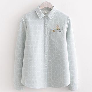 Long-sleeve Rabbit Embroidery Shirt