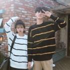 Couple Matching Long Sleeve Striped Knit Top