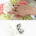 925 Sterling Silver Faux Crystal Open Ring S925 Silver - Silver - One Size