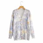 Tie-dyed Cardigan Purple & White - One Size