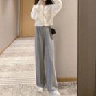 Set: Hooded Zip Jacket + Wide-leg Pants