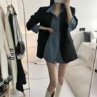 Plain Blazer / Denim Shirt