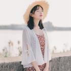Embroidered Bell-sleeve Chiffon Jacket