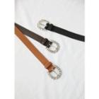 Chain-buckle Pleather Belt
