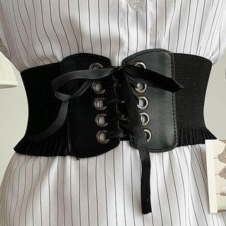 Lace-up Faux Leather Belt