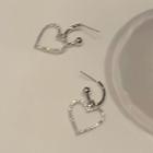 Heart Rhinestone Alloy Dangle Earring 1 Pair - Stud Earrings - Silver - One Size