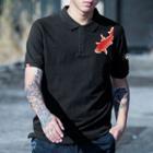 Fish Embroidered Short-sleeve Polo Shirt