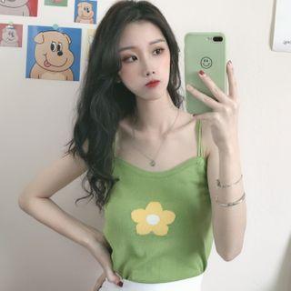 Flower Print Knit Camisole Top