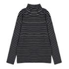 Striped Long Sleeve Turtleneck T-shirt