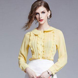 Peter Pan Collar Ruffled Shirt
